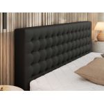 Łóżko tapicerowane PAVO CLASSIC 160x200 - materac multipocket - czarny, ekoskóra