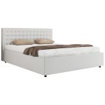 Łóżko tapicerowane PAVO CLASSIC 180x200 - biały, ekoskóra