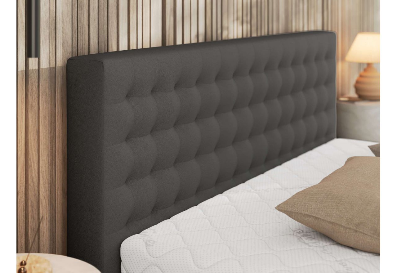 Łóżko tapicerowane PAVO CLASSIC 180x200 - materac piankowy - szary, ekoskóra