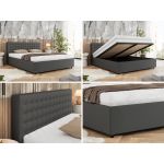 Łóżko tapicerowane PAVO CLASSIC 140x200 - materac pocket - szary, ekoskóra