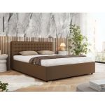Łóżko tapicerowane PAVO CLASSIC 160x200 - materac pocket - brązowy, ekoskóra