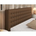 Łóżko tapicerowane PAVO CLASSIC 140x200 - materac multipocket - brązowy, ekoskóra