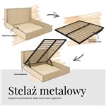 Łóżko tapicerowane PAVO CLASSIC 200x200 - ciemnobeżowy, struktura