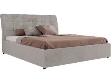 Łóżko tapicerowane GALA CLASSIC 180x200 - materac multipocket - jasnoszary, plusz