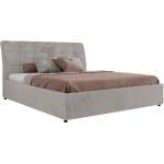 Łóżko tapicerowane GALA CLASSIC 180x200 - materac multipocket - jasnoszary, plusz