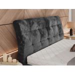 Łóżko tapicerowane GALA CLASSIC 200x200 - materac pocket - ciemnoszary, plusz