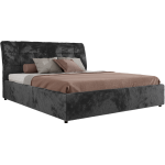 Łóżko tapicerowane GALA CLASSIC 180x200 - materac multipocket - ciemnoszary, plusz