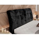 Łóżko tapicerowane GALA CLASSIC 140x200 - materac multipocket - czarny, plusz