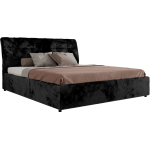 Łóżko tapicerowane GALA CLASSIC 180x200 - materac multipocket - czarny, plusz