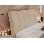 Łóżko tapicerowane GALA CLASSIC 160x200 - materac pocket - kremowy, plusz