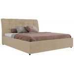 Łóżko tapicerowane GALA CLASSIC 180x200 - materac multipocket - kremowy, plusz