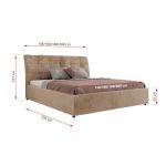 Łóżko tapicerowane GALA CLASSIC 140x200 - materac pocket - beżowy, plusz