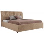 Łóżko tapicerowane GALA CLASSIC 160x200 - materac pocket - beżowy, plusz