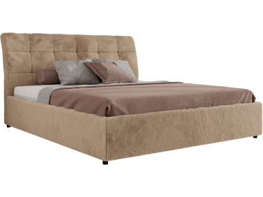 Łóżko tapicerowane GALA CLASSIC 140x200 - materac multipocket - beżowy, plusz