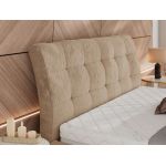 Łóżko tapicerowane GALA CLASSIC 200x200 - materac multipocket - beżowy, plusz