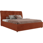 Łóżko tapicerowane GALA CLASSIC 140x200 - materac multipocket - pomarańczowy, plusz