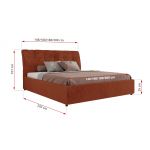 Łóżko tapicerowane GALA CLASSIC 180x200 - materac multipocket - pomarańczowy, plusz