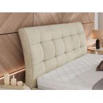 Łóżko tapicerowane GALA CLASSIC 160x200 - materac pocket - beżowy, welwet