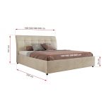 Łóżko tapicerowane GALA CLASSIC 160x200 - materac multipocket - beżowy, welwet