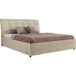 Łóżko tapicerowane GALA CLASSIC 180x200 - materac multipocket - beżowy, welwet