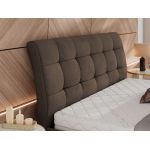 Łóżko tapicerowane GALA CLASSIC 160x200 - materac pocket - brązowy, welwet