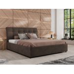 Łóżko tapicerowane GALA CLASSIC 160x200 - materac multipocket - brązowy, welwet