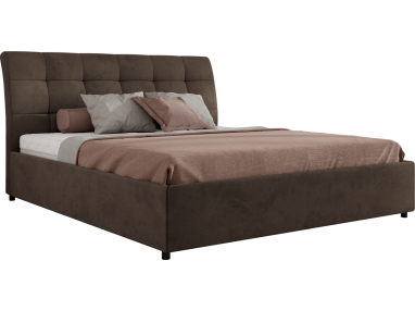 Łóżko tapicerowane GALA CLASSIC 160x200 - materac multipocket - brązowy, welwet