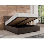 Łóżko tapicerowane GALA CLASSIC 180x200 - materac multipocket - brązowy, welwet