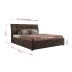 Łóżko tapicerowane GALA CLASSIC 200x200 - materac multipocket - brązowy, welwet