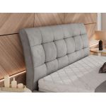 Łóżko tapicerowane GALA CLASSIC 180x200 - materac pocket - jasnoszary, welwet