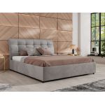 Łóżko tapicerowane GALA CLASSIC 180x200 - materac multipocket - jasnoszary, welwet