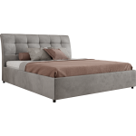 Łóżko tapicerowane GALA CLASSIC 180x200 - materac multipocket - jasnoszary, welwet