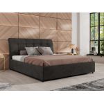 Łóżko tapicerowane GALA CLASSIC 180x200 - materac pocket - ciemnoszary, welwet
