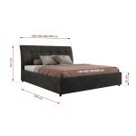 Łóżko tapicerowane GALA CLASSIC 160x200 - materac multipocket - ciemnoszary, welwet