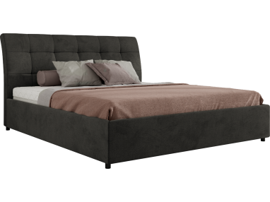 Łóżko tapicerowane GALA CLASSIC 180x200 - materac multipocket - ciemnoszary, welwet