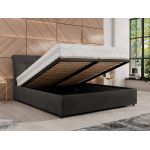 Łóżko tapicerowane GALA CLASSIC 180x200 - materac multipocket - ciemnoszary, welwet