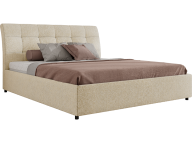 Łóżko tapicerowane GALA CLASSIC 180x200 - materac pocket - kremowy, struktura