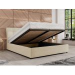 Łóżko tapicerowane GALA CLASSIC 180x200 - materac pocket - kremowy, struktura