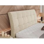 Łóżko tapicerowane GALA CLASSIC 180x200 - materac pocket - kremowy, struktura