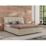 Łóżko tapicerowane GALA CLASSIC 180x200 - materac pocket - beżowy, struktura