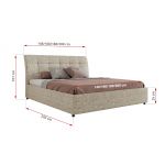 Łóżko tapicerowane GALA CLASSIC 180x200 - materac pocket - beżowy, struktura