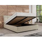 Łóżko tapicerowane GALA CLASSIC 180x200 - materac multipocket - beżowy, struktura