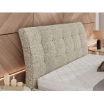 Łóżko tapicerowane GALA CLASSIC 200x200 - materac multipocket - beżowy, struktura