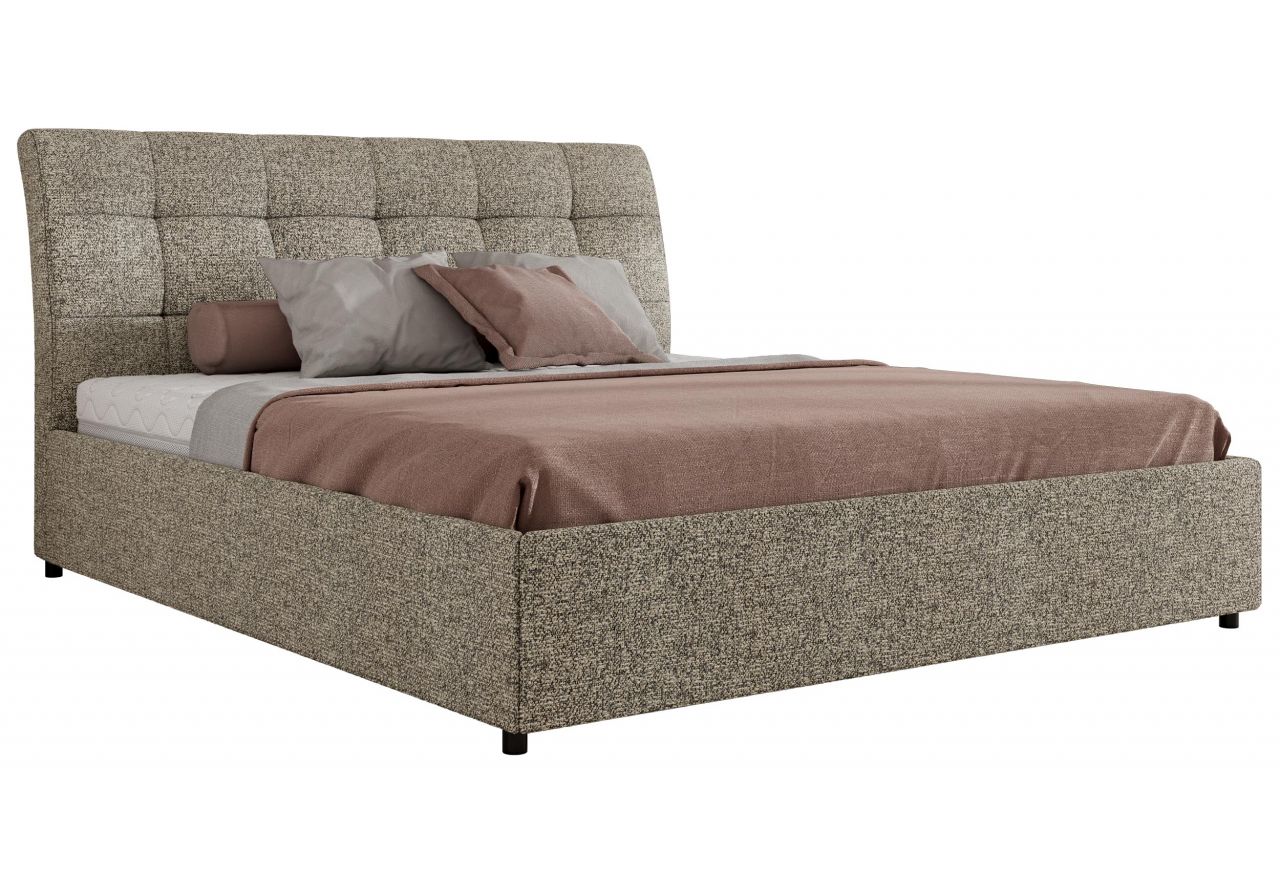Łóżko tapicerowane GALA CLASSIC 160x200 - materac multipocket - szary, struktura