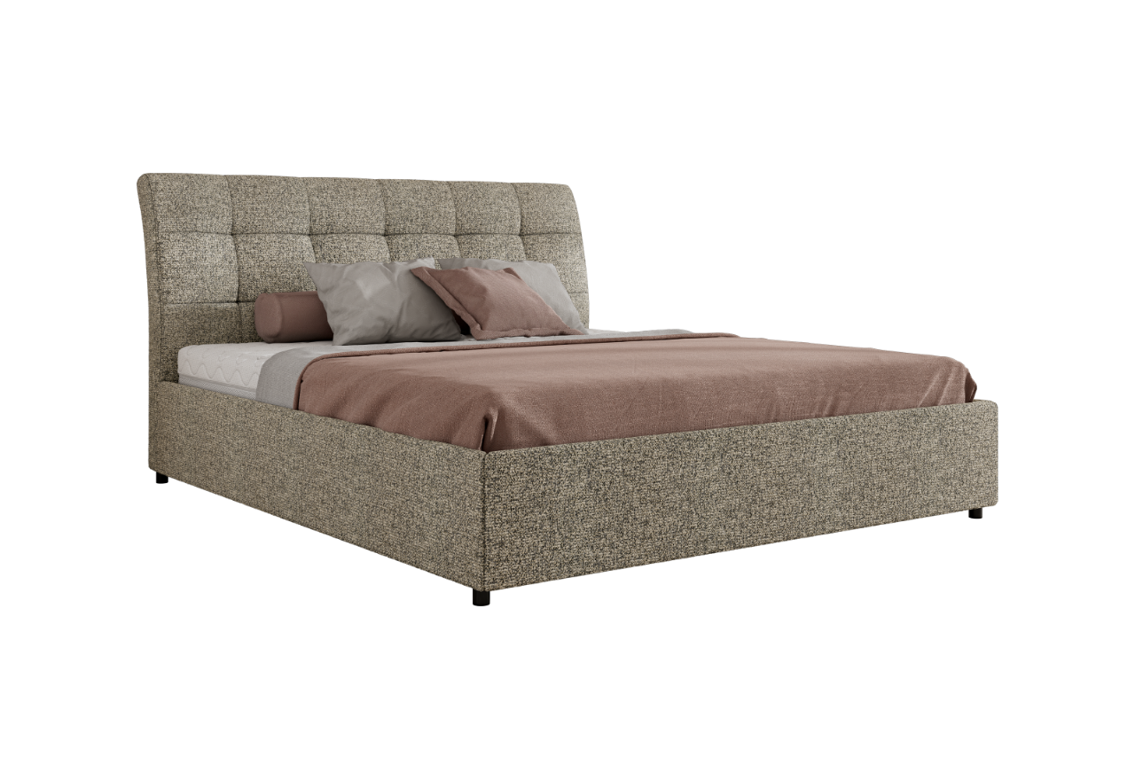 Łóżko tapicerowane GALA CLASSIC 180x200 - materac multipocket - szary, struktura