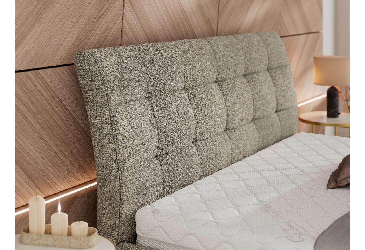 Łóżko tapicerowane GALA CLASSIC 180x200 - materac multipocket - szary, struktura