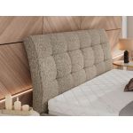Łóżko tapicerowane GALA CLASSIC 160x200 - materac multipocket - ciemnobeżowy, struktura