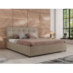 Łóżko tapicerowane GALA CLASSIC 180x200 - materac multipocket - ciemnobeżowy, struktura