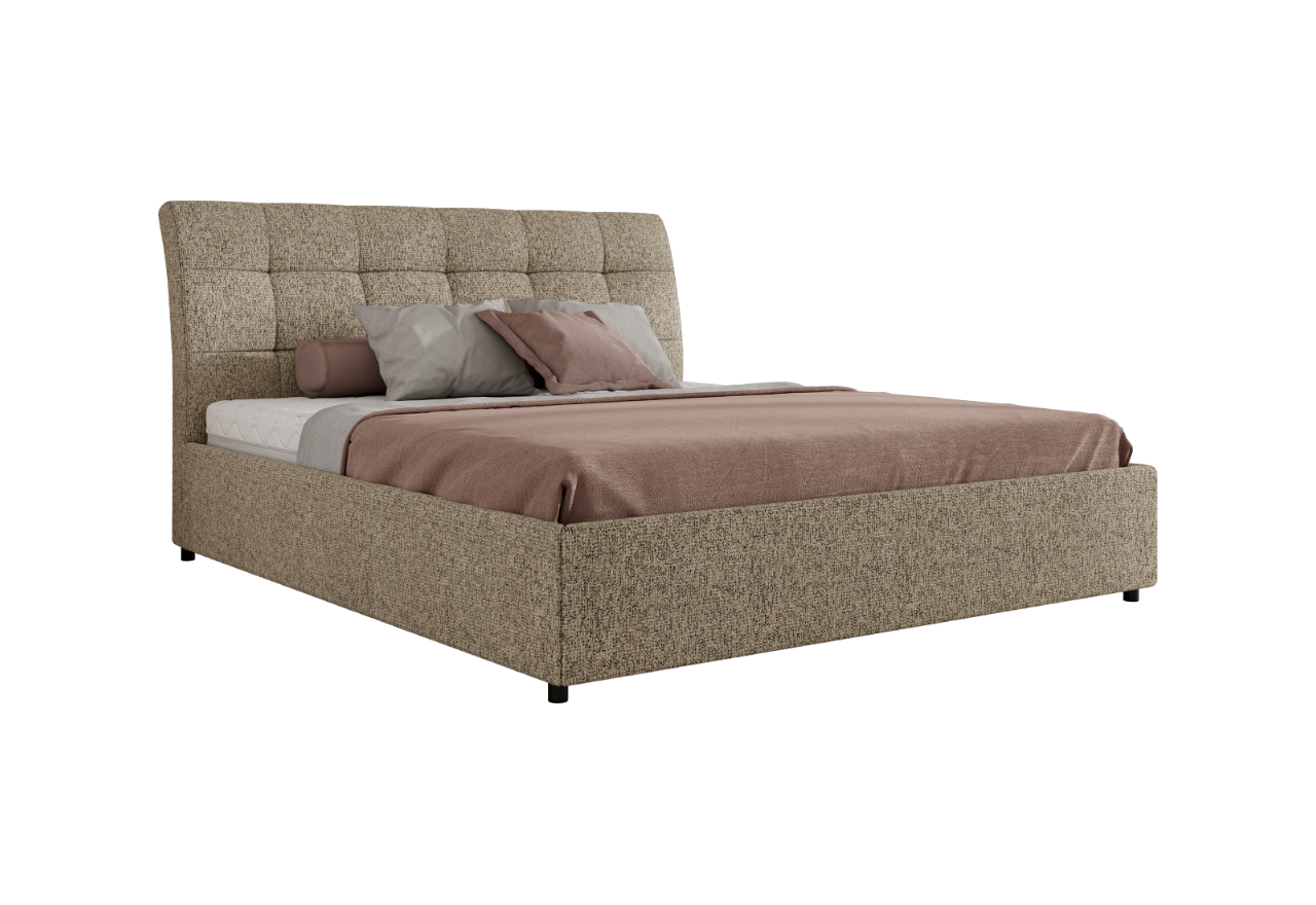 Łóżko tapicerowane GALA CLASSIC 180x200 - materac multipocket - ciemnobeżowy, struktura