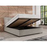 Łóżko tapicerowane GALA CLASSIC 140x200 - materac piankowy - jasnoszary, struktura